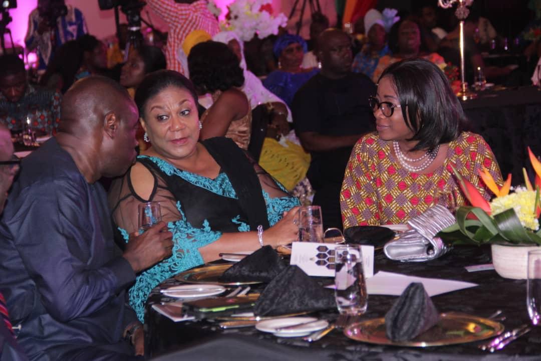 Dr. Ibrahim Mohammed Awal left with Mrs. Rebecca Akufo-Addo (middle) and the Minister for Gender, Children and Social Protection Ms Cynthia Morrison