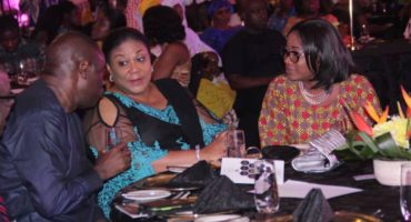 Dr. Ibrahim Mohammed Awal left with Mrs. Rebecca Akufo-Addo (middle) and the Minister for Gender, Children and Social Protection Ms Cynthia Morrison